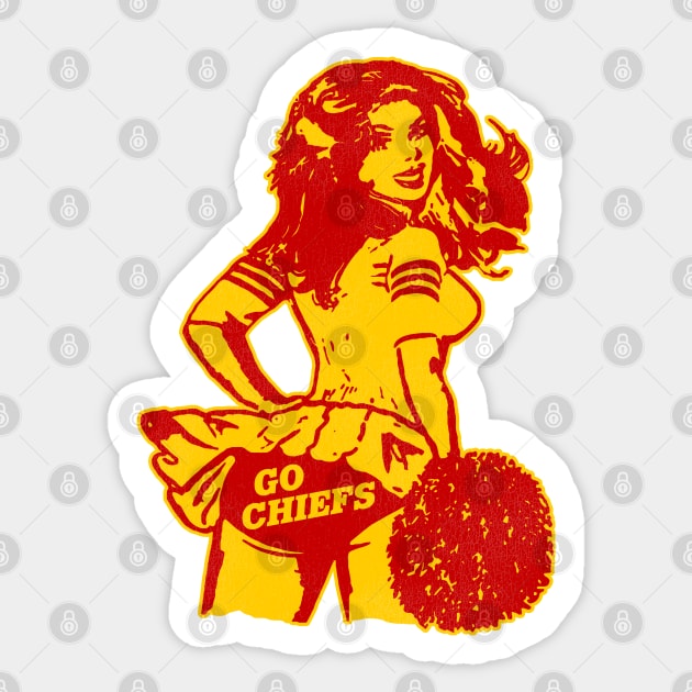 Retro Kansas City Cheerleader Sticker by darklordpug